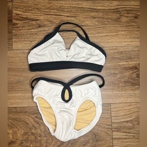 2nd Skin White and Black Dancewear Set